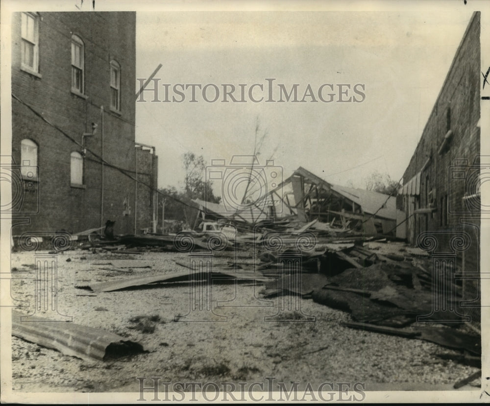 1964 Hurricane Hilda - Building Blown Down and Street Littered - Historic Images