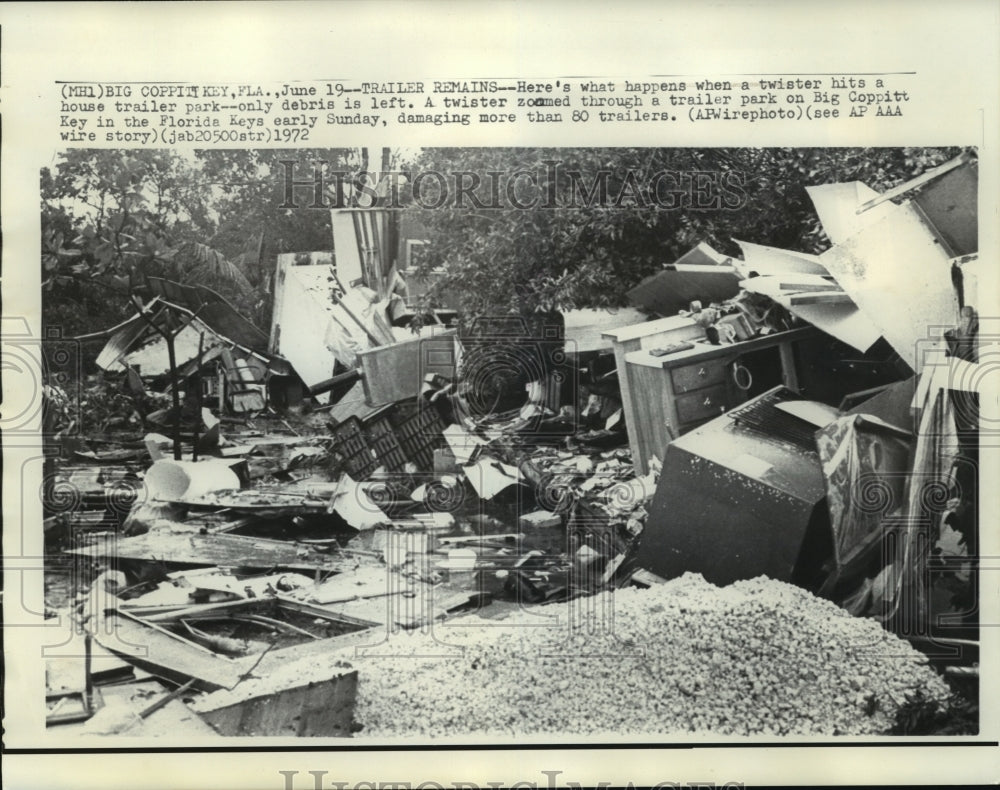 1972 Press Photo Hurricane Agnes- Only debris left of trailer park. - noa02752 - Historic Images