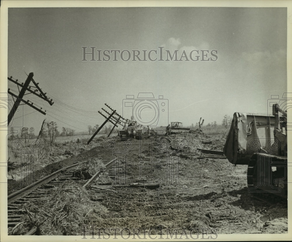 1965 Hurricane Betsy - View of downed power lines in Louisiana. - Historic Images