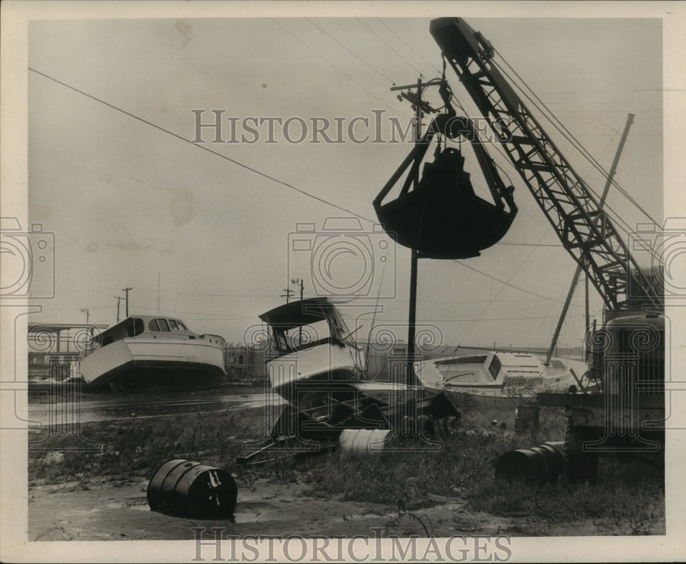 1965 Hurricane Betsy - Several boats damaged in New Orleans, LA. - Historic Images