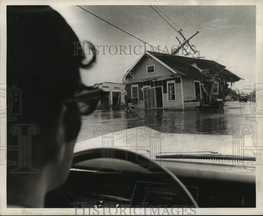 1969 Press Photo Hurricane Camille - Damages three miles above Buras, Louisiana. - Historic Images