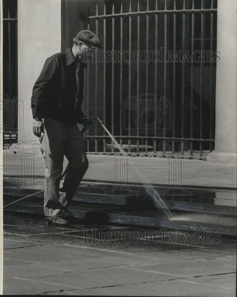 1976 Cleanup in Jackson Square.  - Historic Images