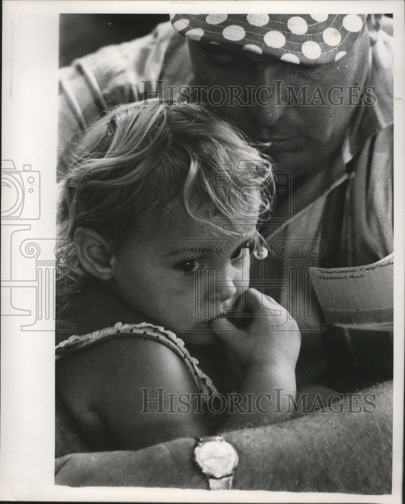 1969 Hurricane Camille, Man Holds Little Girl, Hurricane Camille - Historic Images