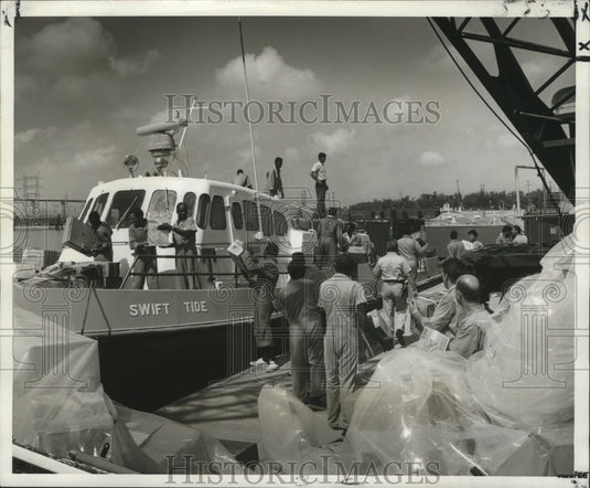 1969 Press Photo Hurricane Camille- Tide Water Marine's 95 foot crew boat. - Historic Images