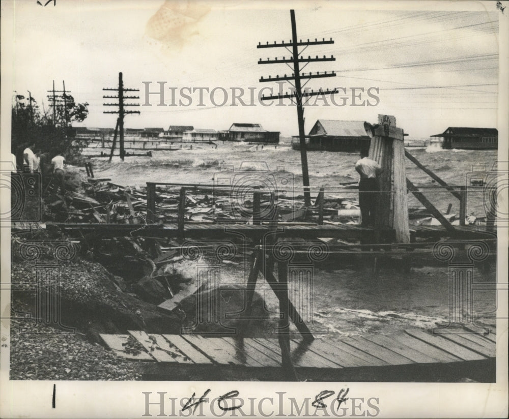 1964 Hurricane Hilda-Evidence of strong wind and waves. - Historic Images