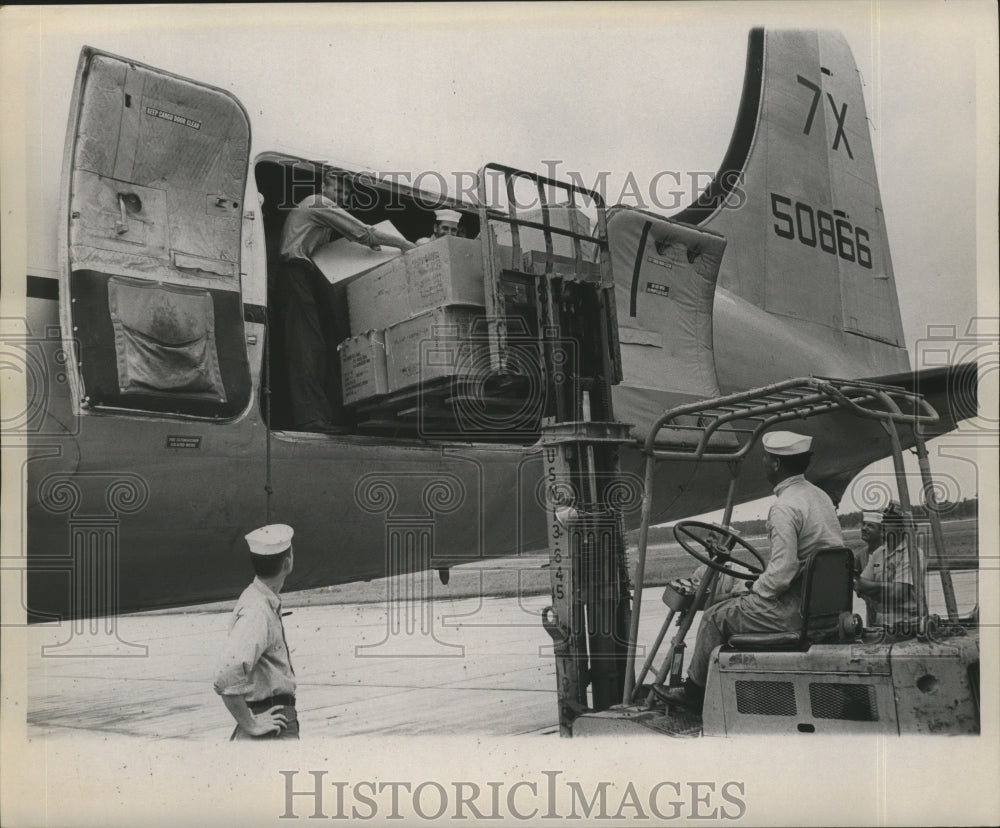 1961 Hurricane Carla- Relief supplies delivered. - Historic Images