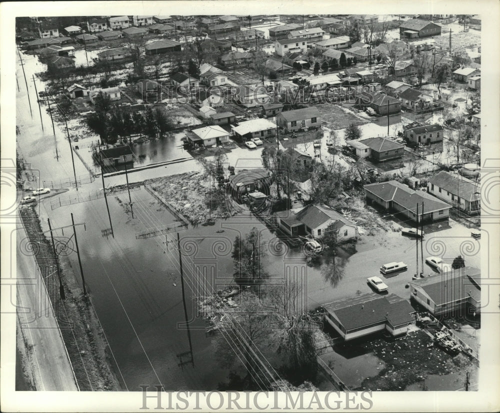 1965 Hurricane Betsy- Gentilly area subdivision flooded. - Historic Images