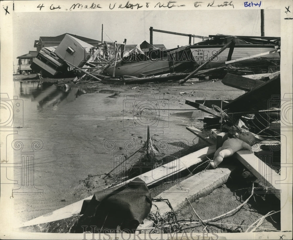 1965 Hurricane Betsy, View of Caminada Bay Side of Grand Isle - Historic Images