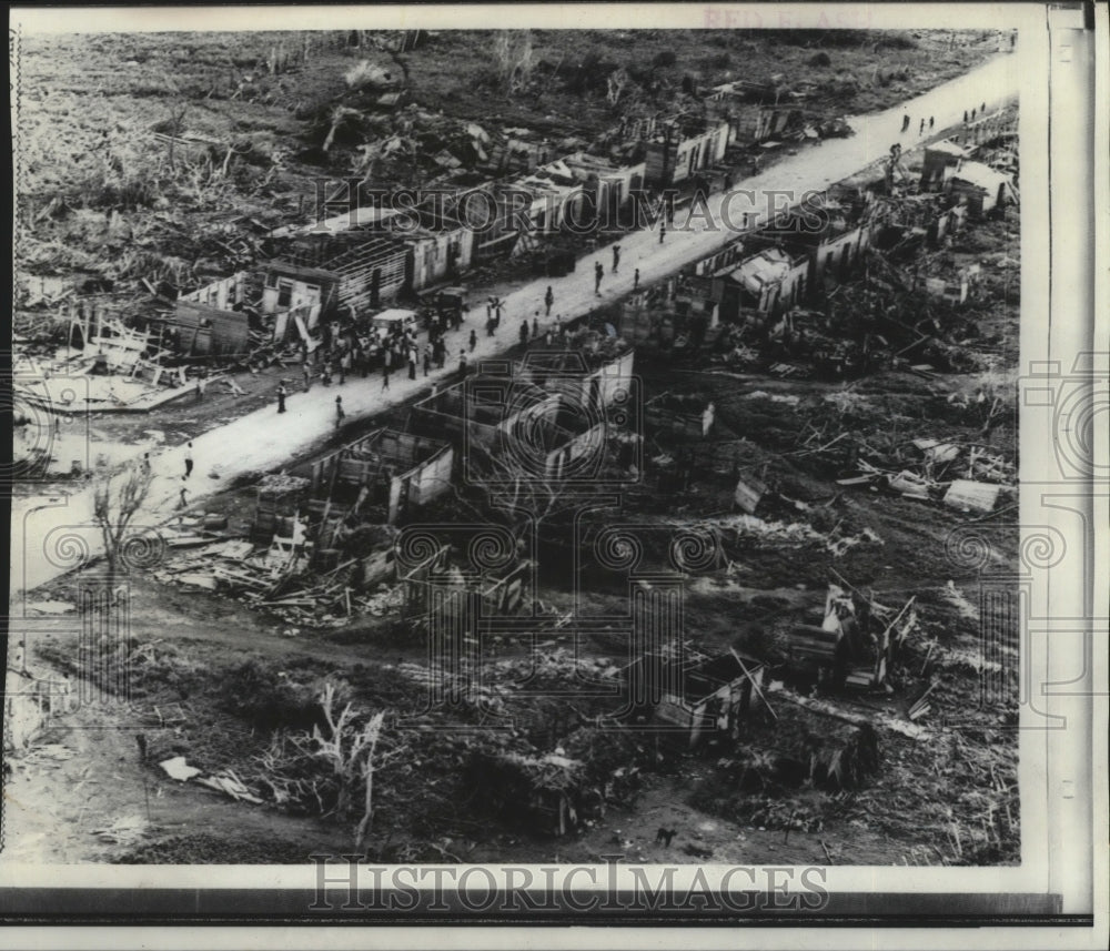 1966 Press Photo Hurricane Inez Remains of Homes in Los Cocos, in the DR - Historic Images