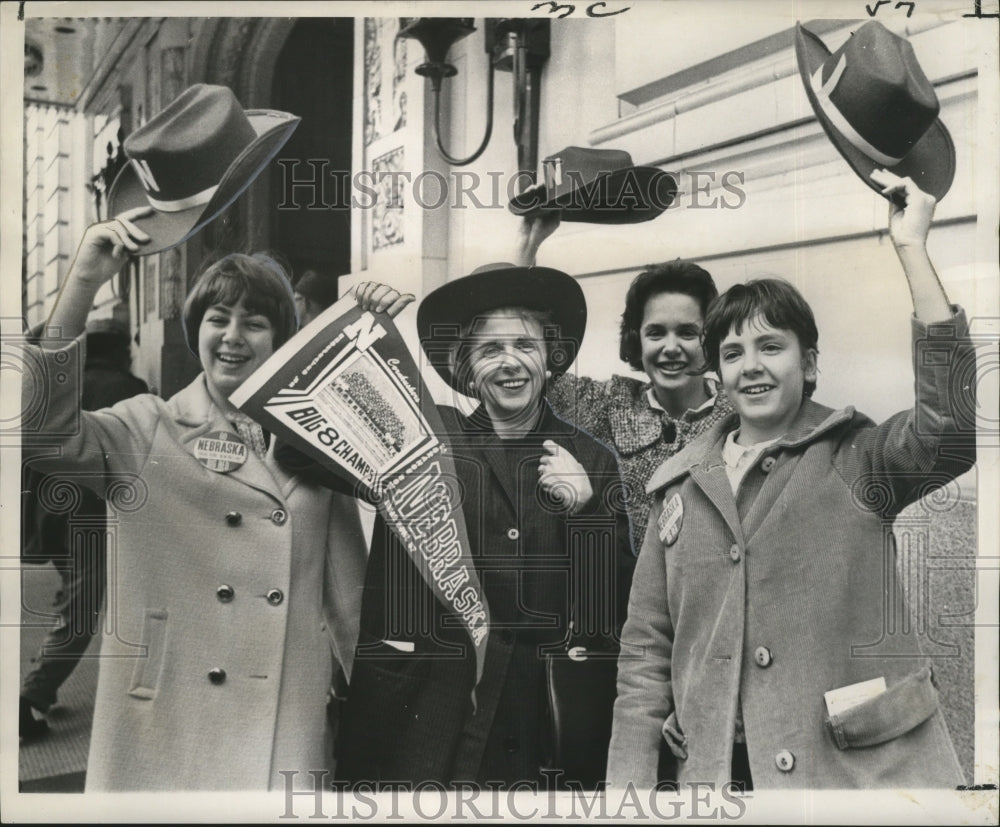1966 Sugar Bowl - Nebraska Fans Mrs. Richard Novotny and Daughters - Historic Images