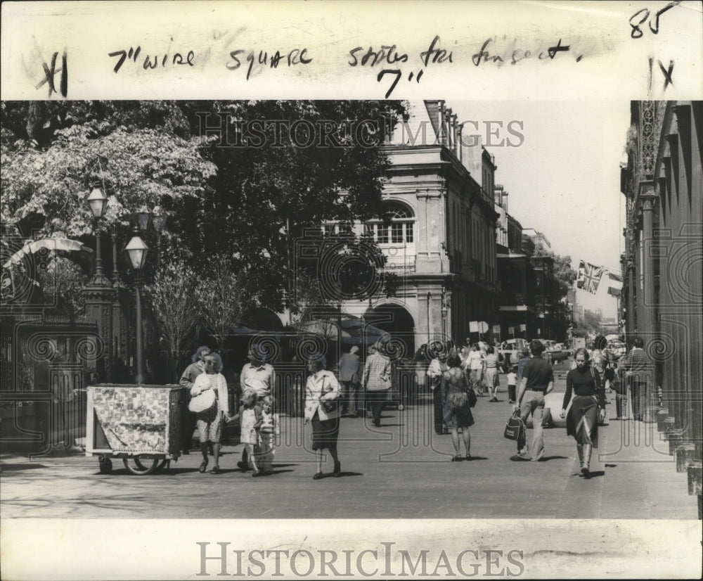 1976 Press Photo New Orleans Jackson Square-View of People at the Square - Historic Images