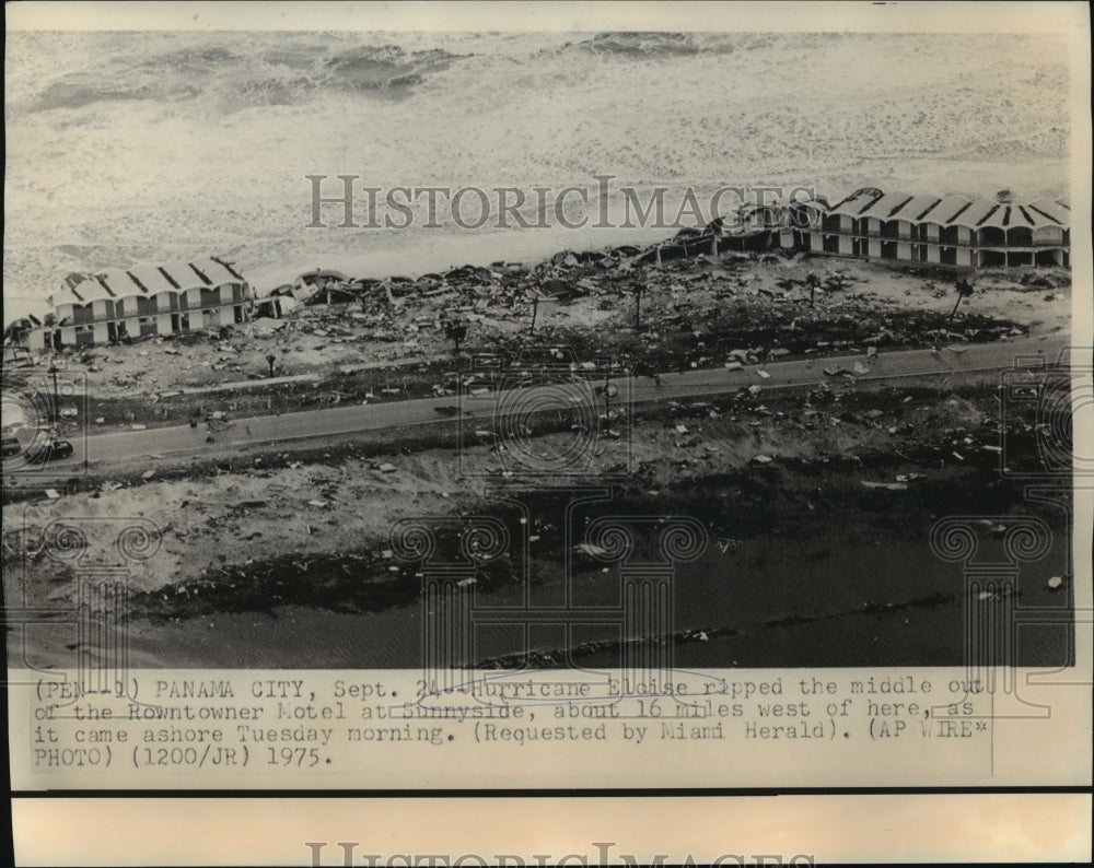 1975 Press Photo Hurricane Eloise-Rowntowner Hotel damage - noa04475 - Historic Images