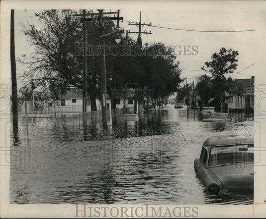1965 Hurricane Betsy, Street Flooded From Storm-Historic Images