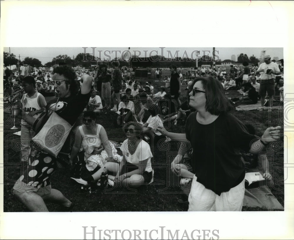 1992 New Orleans Jazz and Heritage Festival-dancing to the music. - Historic Images