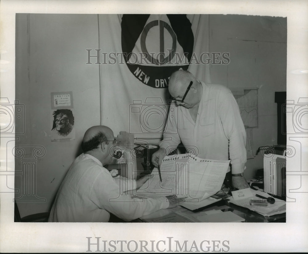 1956 Hurricane Flossy- Civil Defense workers. - Historic Images