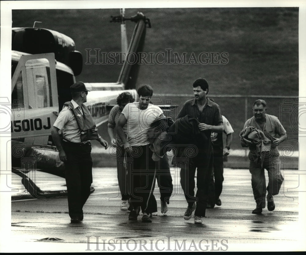 1985 Hurricane Juan- Oil rig workers rescued from Penrod oil rig ...