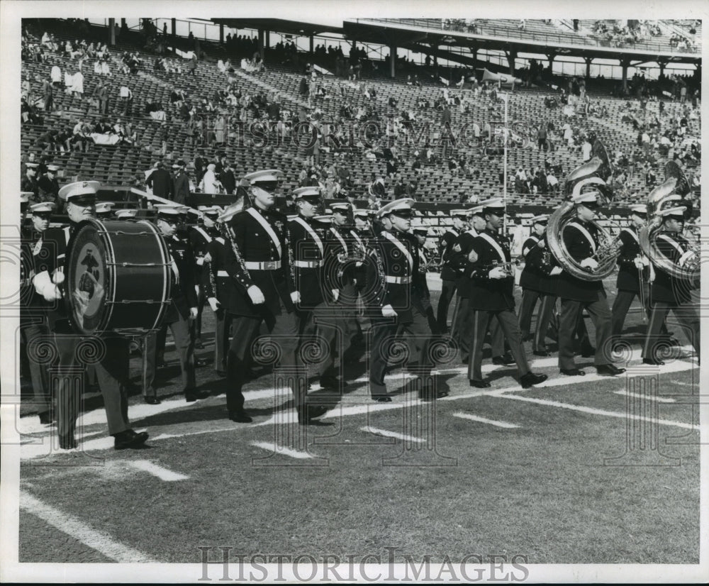 Sugar Bowl halftime band walking onto the field - Historic Images