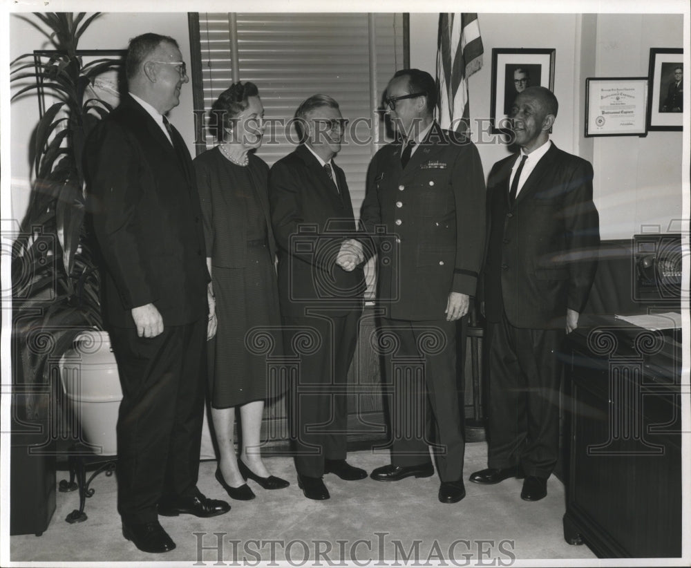 1968 Press Photo Maurice S. J. Abadie receives congratulations upon retirement. - Historic Images