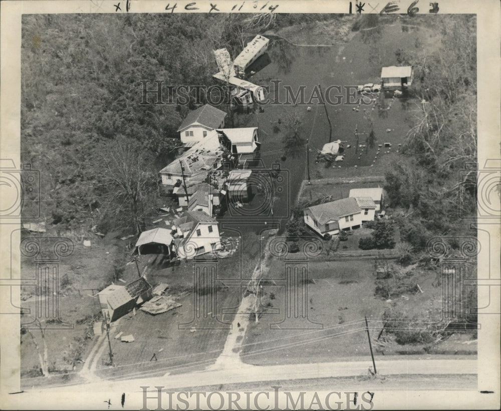 1965 Hurricane Betsy- Empire, LA Houses, trailers spun knocked over. - Historic Images