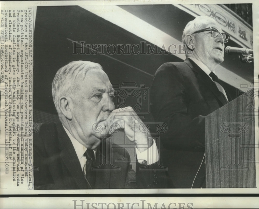 1968 Abel president of United States Steelworkers Union - Historic Images