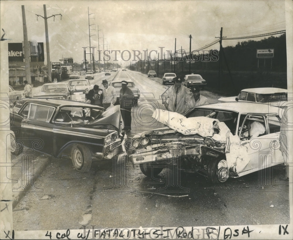 1968 Accidents- Two car smash up claimed  life of on man. - Historic Images