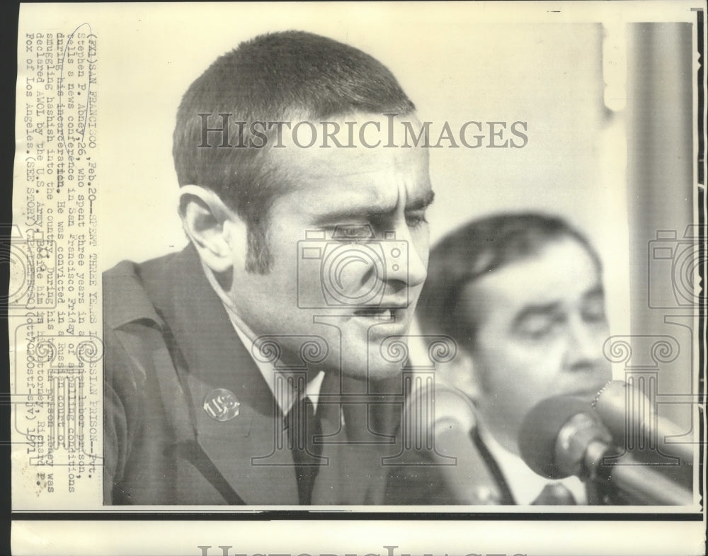 1971 Press Photo Pvt. Stephen P. Abney, 26, spent three years in Russian Prison. - Historic Images