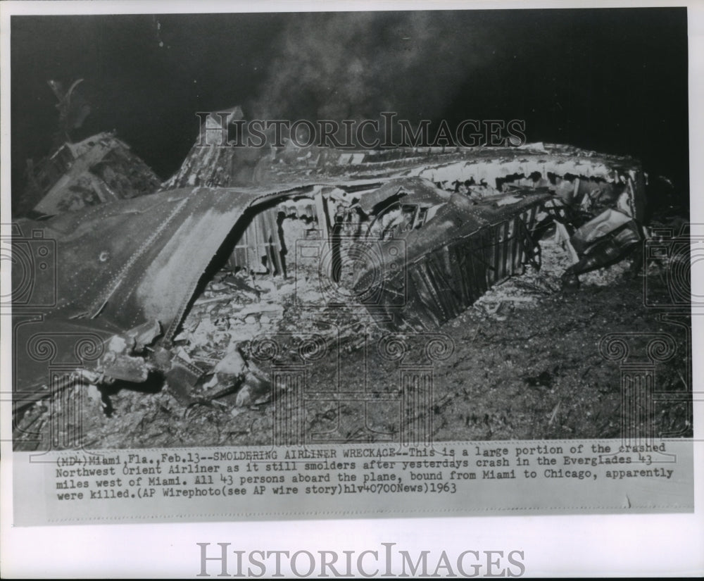 1963 Wreckage of Northwest Orient Airliner after Everglades crash - Historic Images