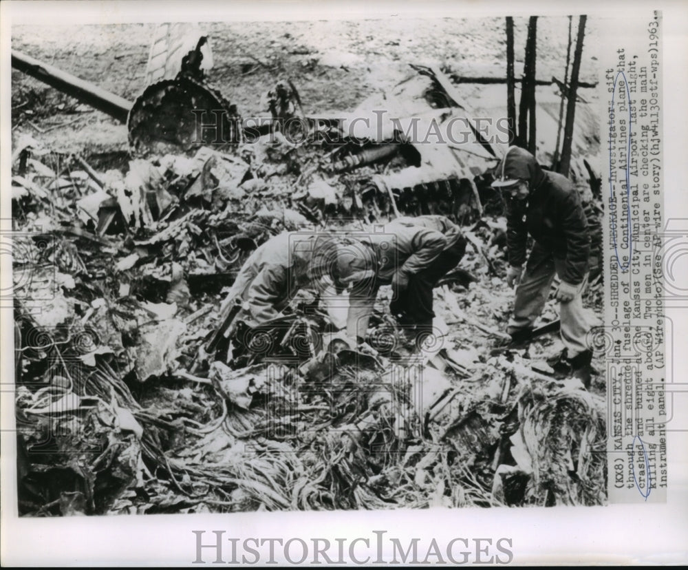 1963 Airplane Accidents-Wreckage of Continental Airlines plane. - Historic Images