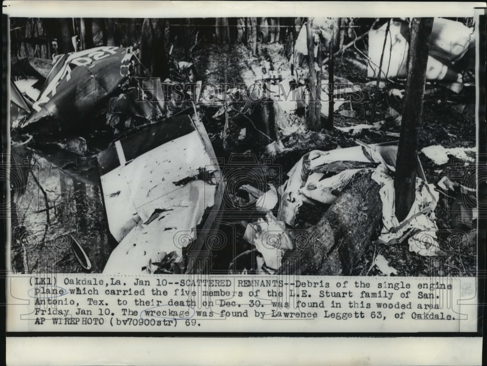 1969 Press Photo Airplane Accidents- Debris of single engine plane . - Historic Images