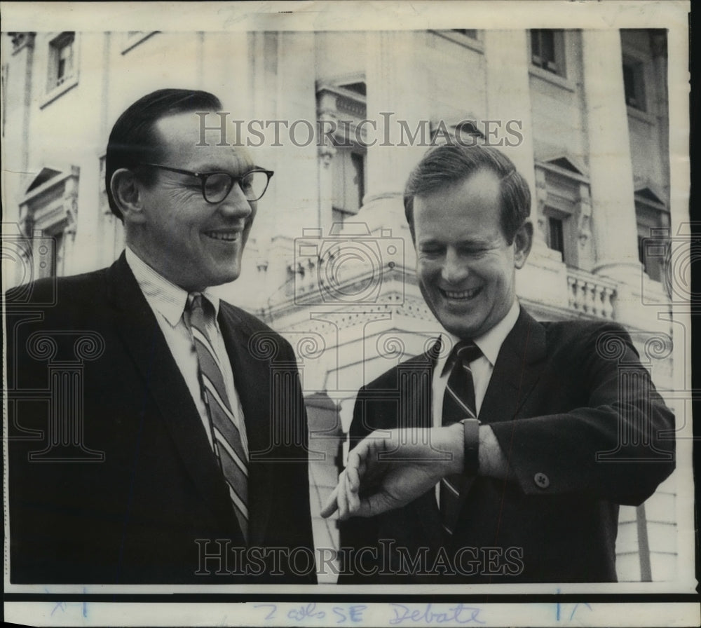 1968 Press Photo Robert Taft Jr. and Brock Adams during session - Historic Images