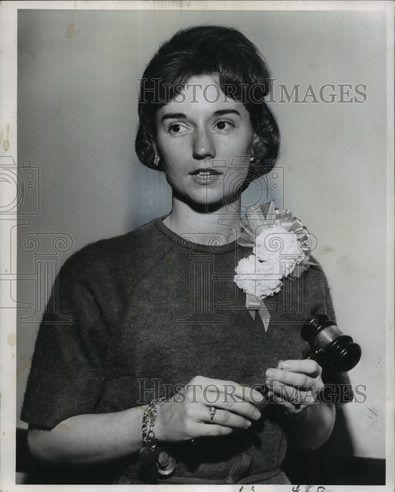 1963 Mrs. William J. Adam Jr. holds gavel - Historic Images
