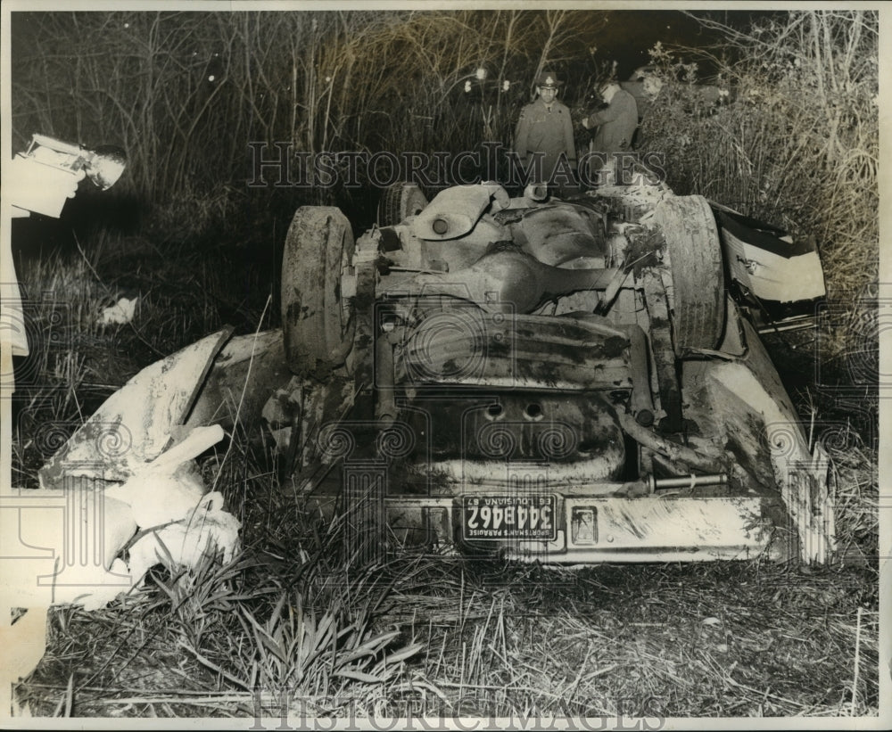 1968 Press Photo Fatality-Wreckage of Hwy 90 Bridge City Jefferson Parish crash - Historic Images