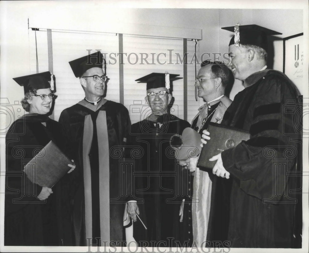 1967 Robert A Ainsworth, Margaret Lauer and others in caps and gowns - Historic Images