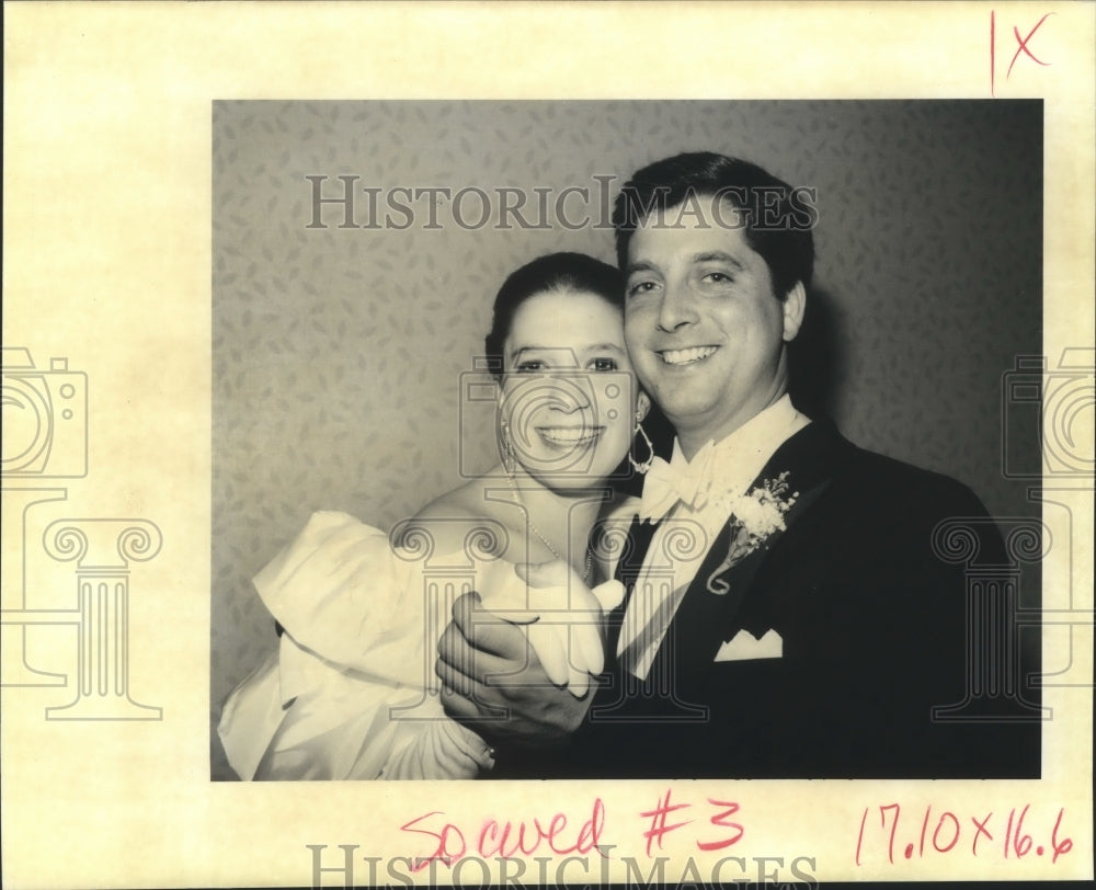 1994 Couple Karen Salassi and Grant Adams-Bachelors Party. - Historic Images