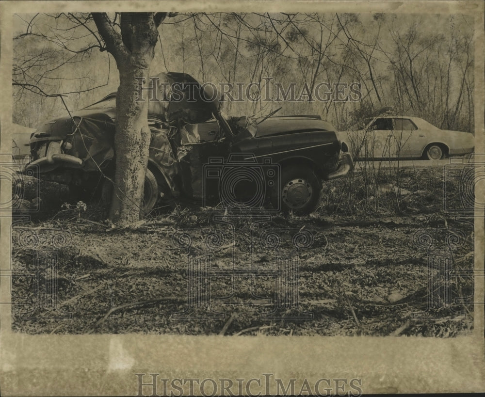1973 Press Photo Accidents - A truck crashed into a tree in Louisiana. - Historic Images