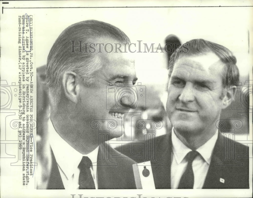 1969 Press Photo Vice President Spiro Agnew and Governor Raymond Shafer. - Historic Images