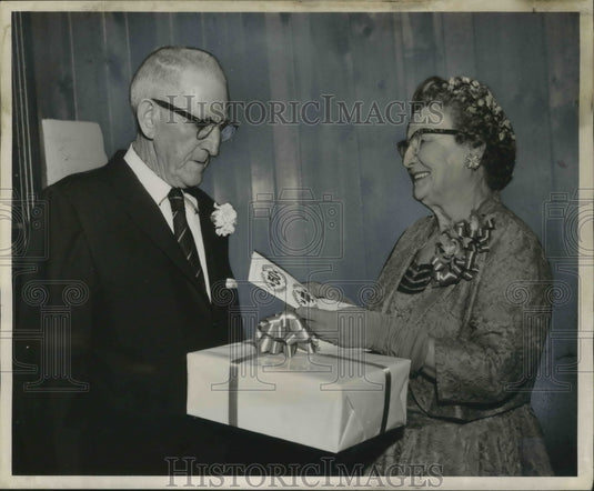 1961 Press Photo Mr. and Mrs John H. Adams of Merrero celebrate 50th anniversary - Historic Images
