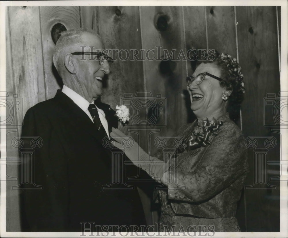 1961 Mr. and Mrs. John H. Adams celebrate Golden Anniversary. - Historic Images