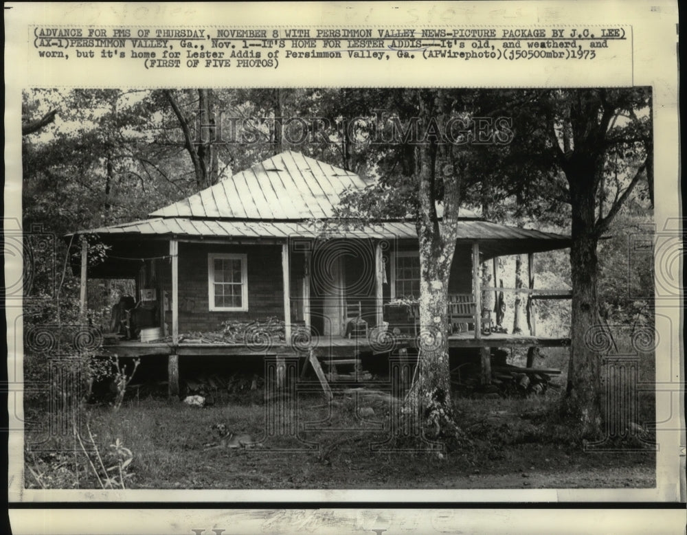 1973 Press Photo Home for Lester Addie at Persimmon Valley, Ga. - noa09404 - Historic Images