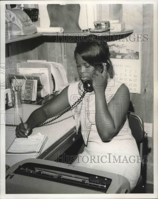 1968 H.E.P. graduate, Miss Marion Bienenny shown working. - Historic Images