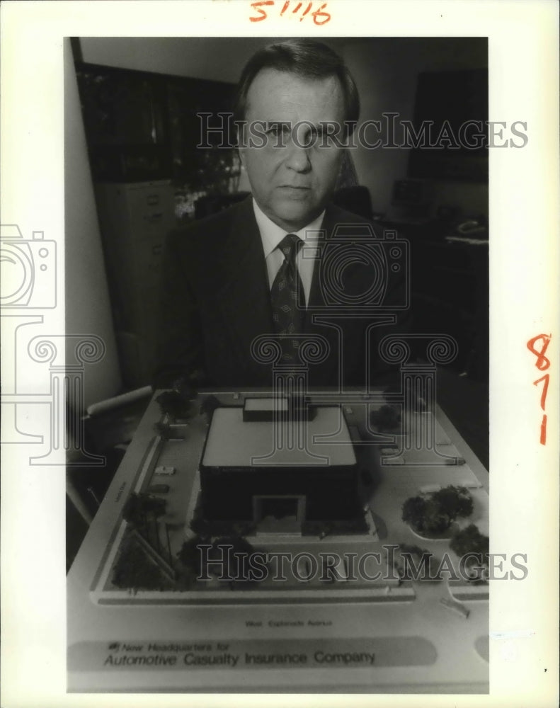 1988 A.J. Adolph of Automotive Financial Services with Office Model - Historic Images