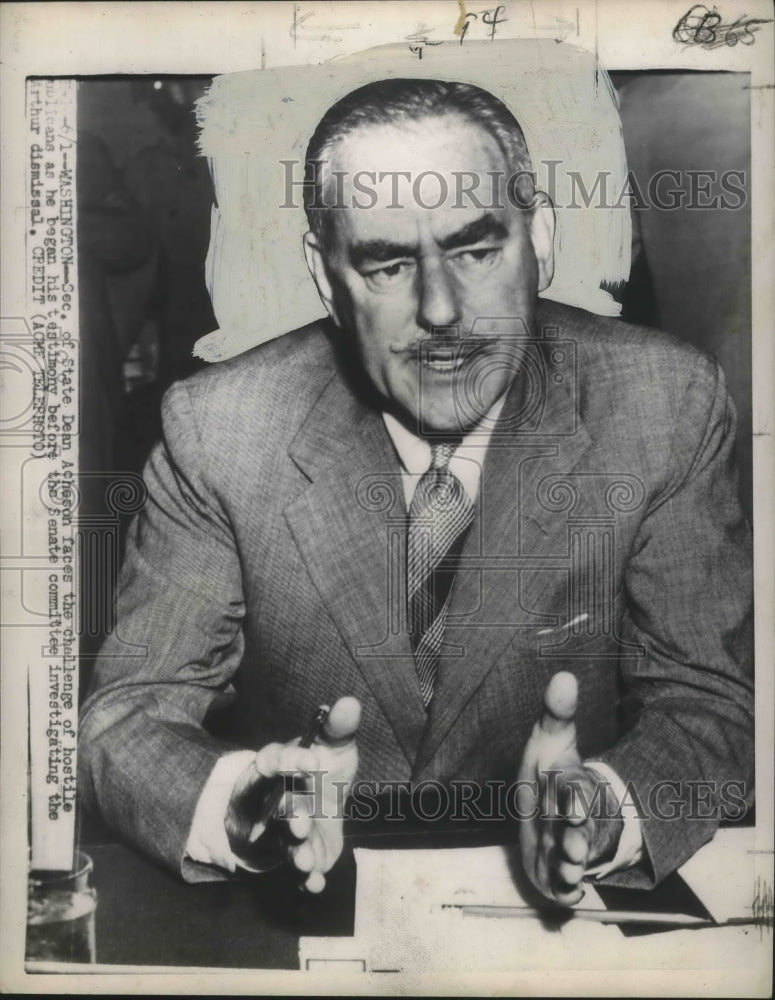 1951 Dean Acheson Gives Testimony on Arthur Dismissal-Historic Images