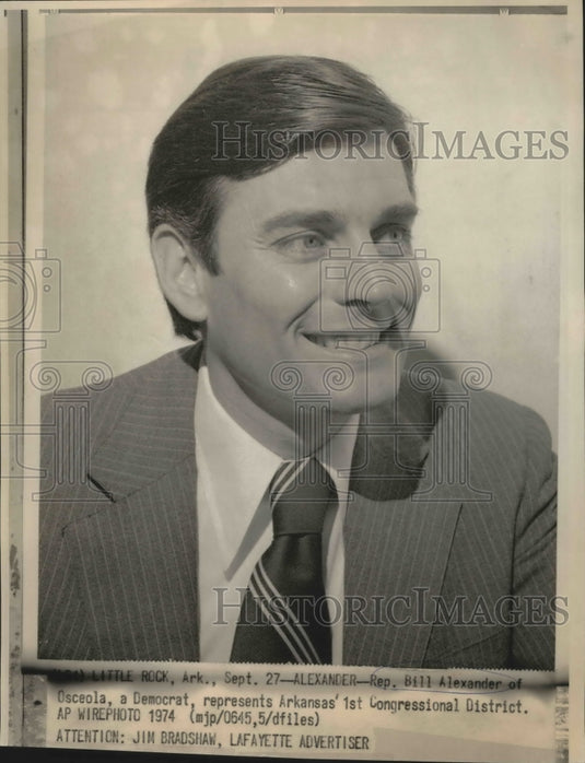 1974 Press Photo Representative Bill Alexander of Arkansas's - noa09747 - Historic Images
