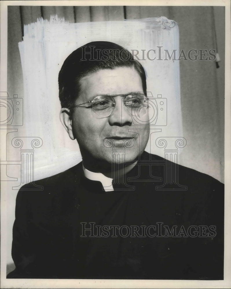 1954 Rev John J. Adams, St Theresa&#39;s pastor, chaplain for Marquette. - Historic Images