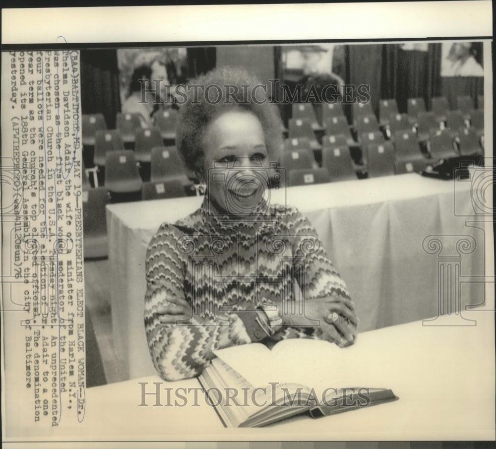 1976 Dr. Thelma Davidson Adair, wife of a minister from Harlem, N.Y.-Historic Images