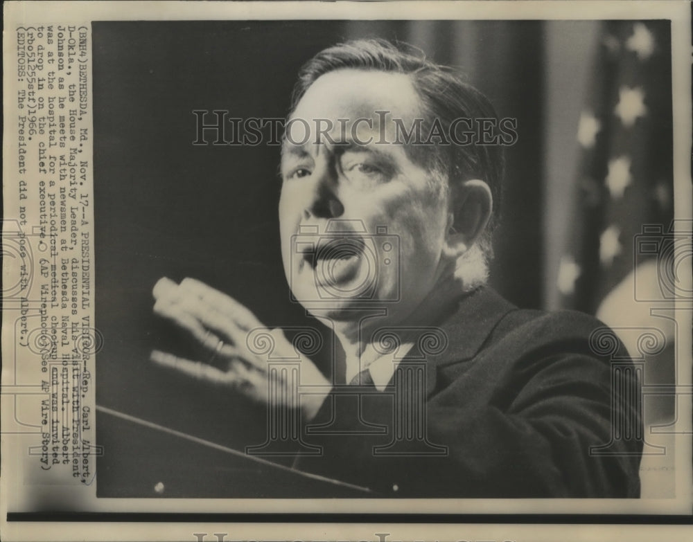 1966 Press Photo Rep Carl Albert, D-Okla., the House Majority Leader. - Historic Images