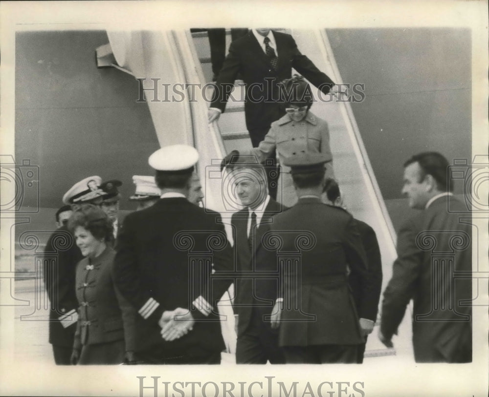 1973 Press Photo V.P. &amp; Mrs. Spiro T Agnew in New Orleans for memorial - Historic Images