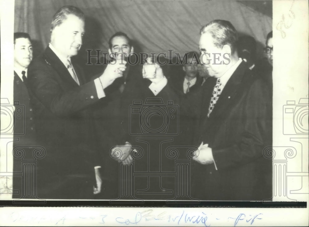 1972 Press Photo Vice President Spiro AT Agnew toasts Japan&#39;s Prime Minister - Historic Images