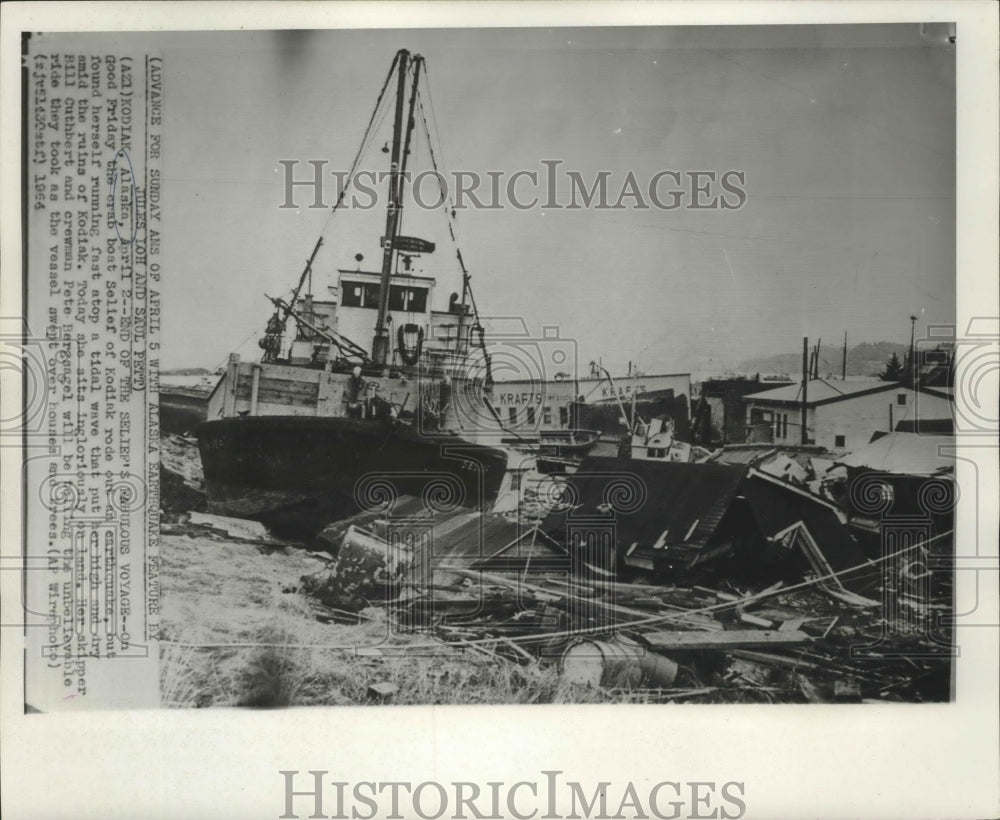 1964 Crab boat Selief of Kodiak sits on land - Historic Images