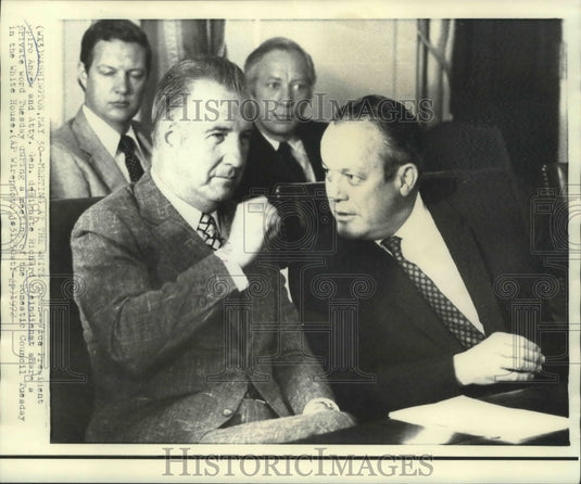 1972 Press Photo Vice President Spiro Agnew and Atty. Gen. Richard Kleindienst - Historic Images